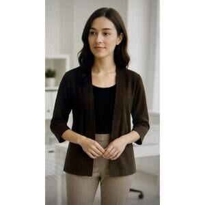 Chico’s women's medium 1 chicos Travelers Open Front Cardigan Jacket Brown